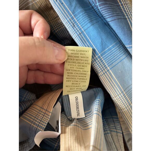 Lake Trail Shirt Mens Blue Yellow Plaid Button Up Long Sleeve Vented Size XXL - Picture 4 of 8
